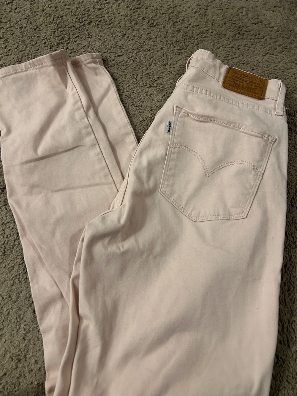 Levi's Light Pink Denim Jeans with Leather Patch